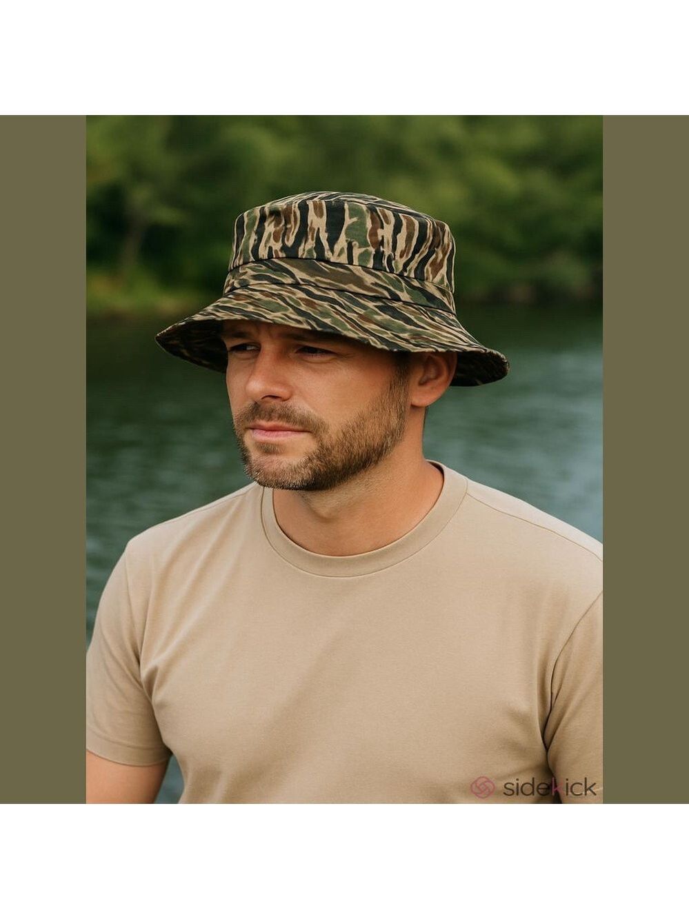 Men's Nissin Green Camo Bucket Hat One Size